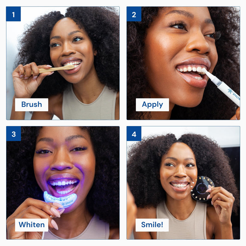 [Australia] - Snow Teeth Whitening Kit - Snow Teeth Whitening Serum and LED Mouthpiece Whitener, Formulated with Hydroxyapatite, Good for 2 Months - Wired Kit with 1 Wand Diamond Wired - 1 Wand 