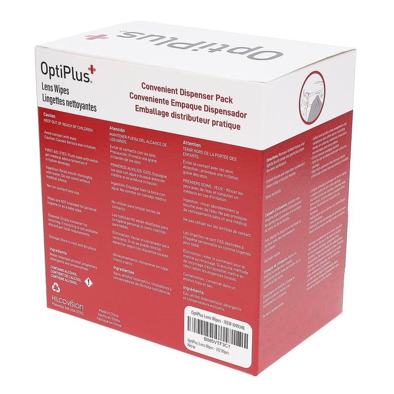 [Australia] - OptiPlus Eyeglass Lens Wipes l Pre-Moistened l Cleaning Wipes for Glasses, Computer & Laptops Screens, Smart Phones, Optical Lens, Goggles, and Watch Screen l Quick-Dry & Scratch-Free | 252 Count 252 Count (Pack of 1) 