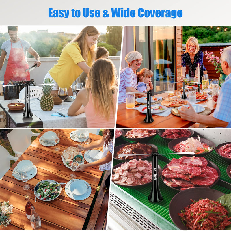 [Australia] - Nofly Pro Fly Fans for Tables 4 Pack for Outdoor or Indoors USB or Batteries Powered Fly Repellent Swatter Fan, Shoo Away Fly Bug Fan for Picnic, BBQ, Party, Events(Black-2Pack) 2 pack Black 
