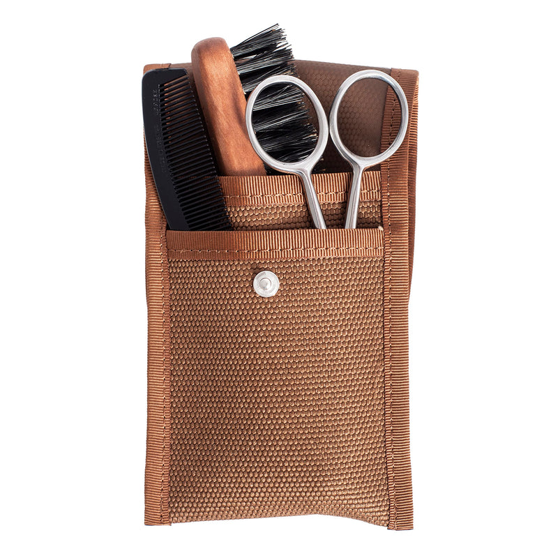 [Australia] - La Maison du Barbier – 3-piece beard care set with beard scissors, boar brush and beard comb – Made in France 