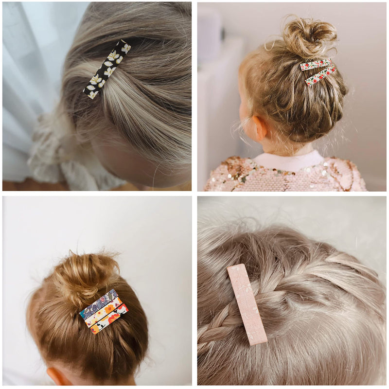[Australia] - FANCY CLOUDS Hair Clips for Girls Women Toddler Baby,Assorted 20Pcs Flower Fabric Fully Lined Small Alligator Clips Hair Accessories for Teens Child Kids Gifts flower print 