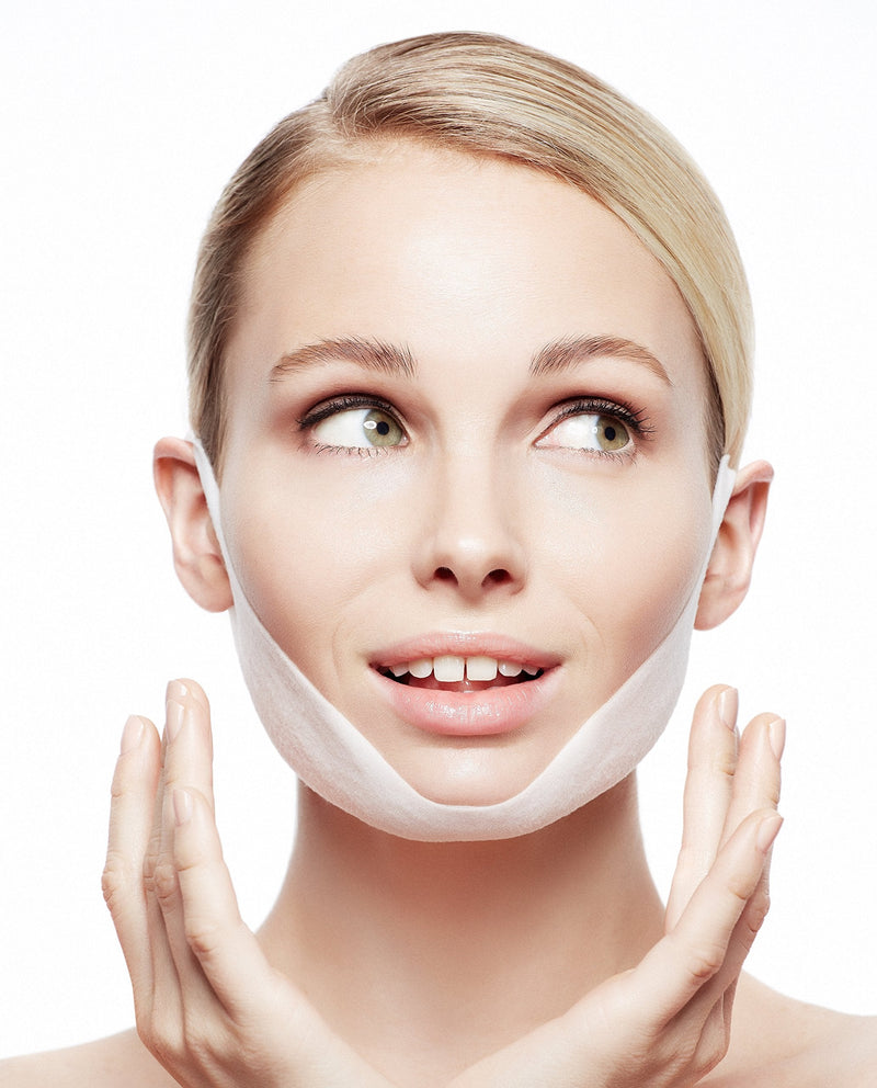 MAGICSTRIPES Lifting Collagen Mask - V Line Mask, Double Chin Reducer Lifting Face Mask, V Shape Slimming Facial Mask (BOX - 5 Masks) BOX - 5 Masks