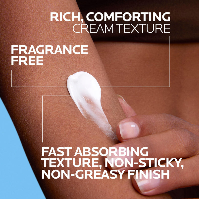 La Roche-Posay Lipikar AP+Max Triple Repair Moisturizing Body Cream,13.52oz | Face and body lotion for dry skin with shea butter and niacinamide to help moisturize and support the skin barrier.