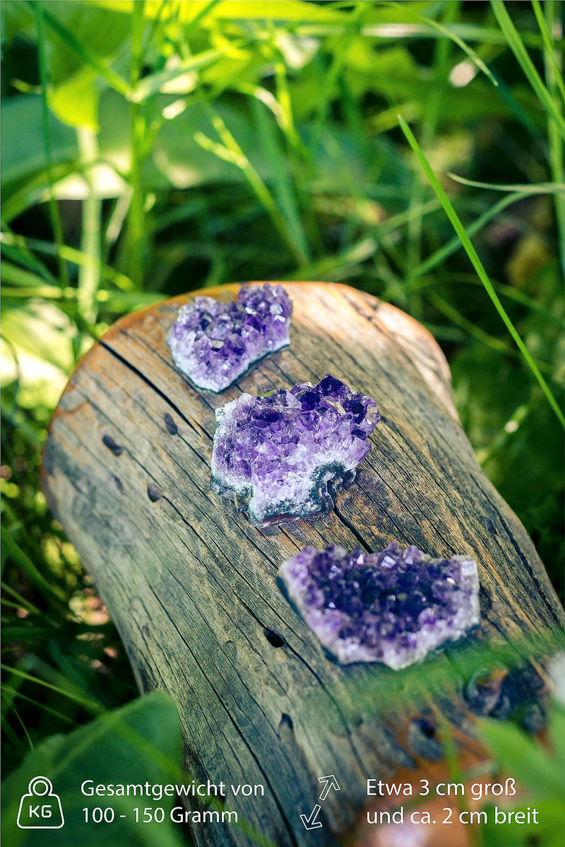 [Australia] - Amethyst Crystals | 100% natural Drusen pieces | Set of 3 