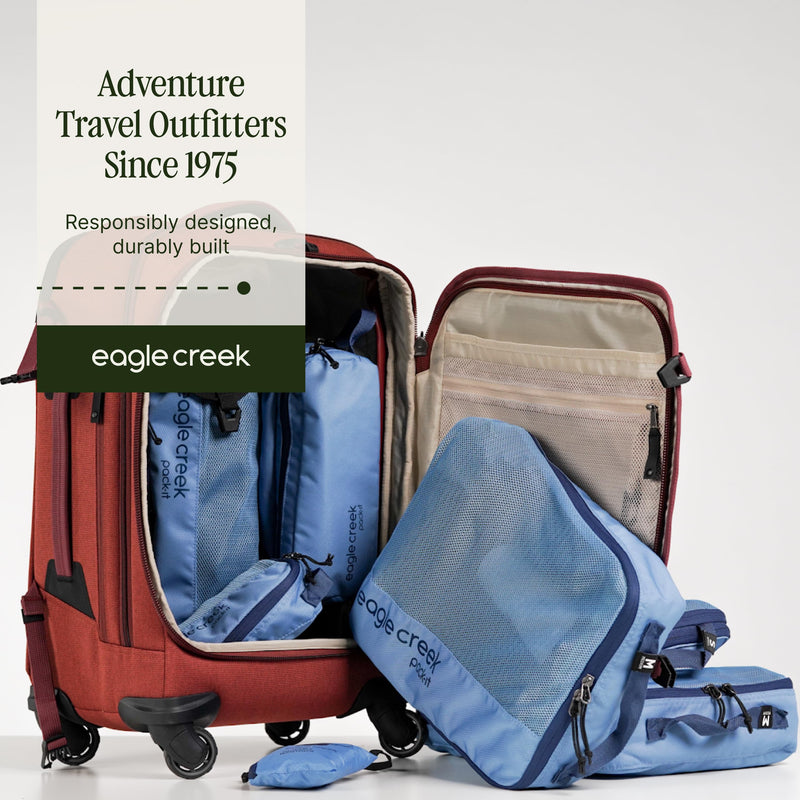 Eagle Creek Pack-It Reveal Clean/Dirty Cube, Medium, Willow Green | Water-Resistant Dual Compartment Packing Cube with Internal Divider for Clean and Dirty Clothes, Travel Essentials