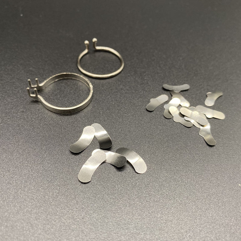 100Pcs Dental 35μm Sectional Contoured Metal Matrices 2 Rings to Fill Tooth