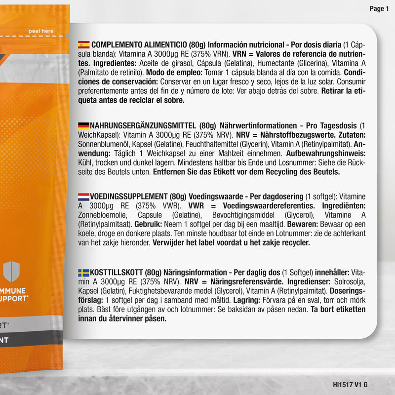 [Australia] - Vitamin A high dose 10000 IU | 1 year supply | Eye vitamins | Retinol for skin, cells & immune system | Horbaach 