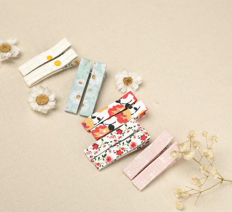 [Australia] - FANCY CLOUDS Hair Clips for Girls Women Toddler Baby,Assorted 20Pcs Flower Fabric Fully Lined Small Alligator Clips Hair Accessories for Teens Child Kids Gifts flower print 