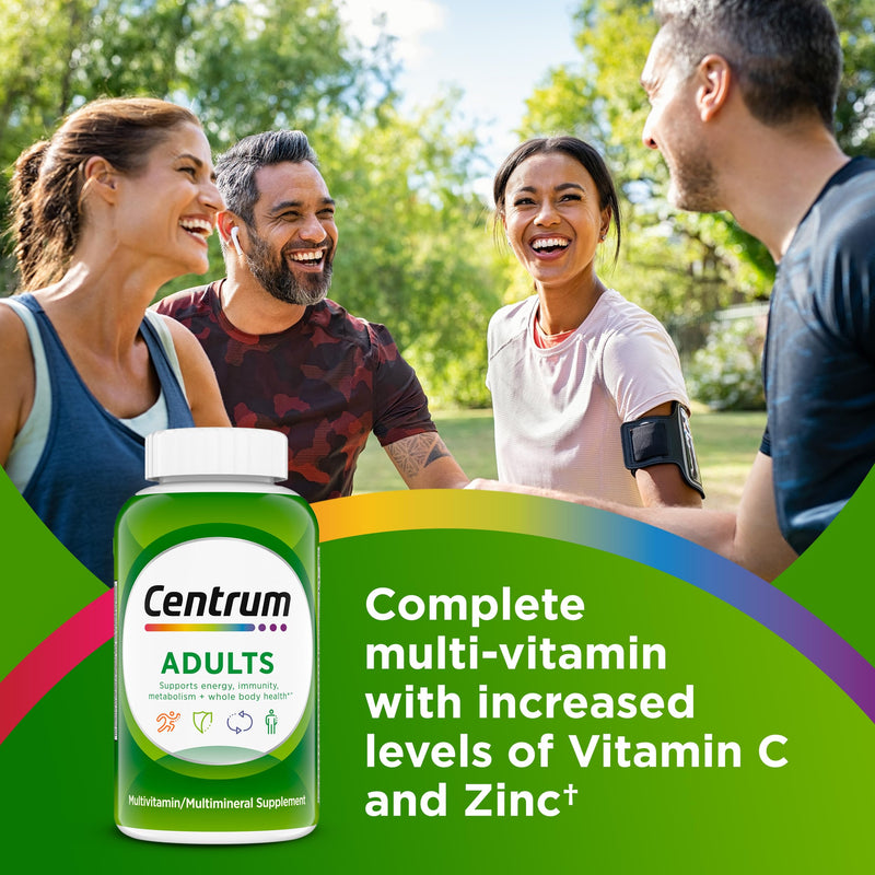 Centrum Multivitamin for Adults 18 and Over, 200 Tablets | Contains B Vitamins, Vitamin C, Vitamin E and Antioxidants, Supports Healthy Immune Response, GLP-1 Support 200 Count (Pack of 1)