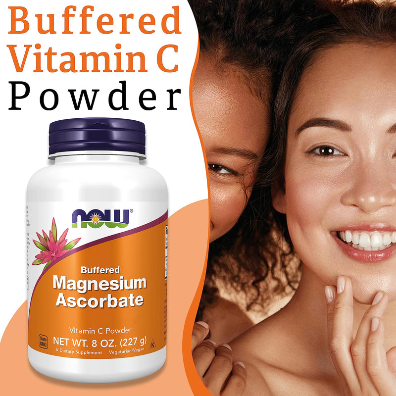 Now Foods, Magnesium Ascorbate, 227g Vegan Powder, Vitamin C, Minerals, Gluten Free, Soy Free, Vegetarian