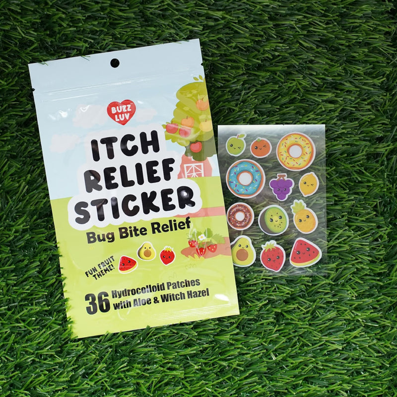 [Australia] - Hydrocolloid Itch Relief Patch, for Mosquitos, Ticks, Midges, Sandflies Bug bite Relief, Anti-Itch Patch with Aloe and Witch Hazel, Insect bite Relief, Kid-Friendly, Natural Fruit Theme 