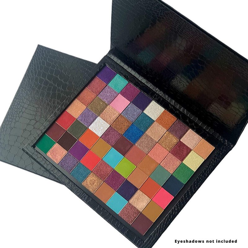 [Australia] - Adept Cosmetics Extra Large (XL) 63 Pan Empty Faux Leather Magnetic Pro Makeup Palette for Eyeshadow Singles, holds up to 63 standard single round eyeshadows 