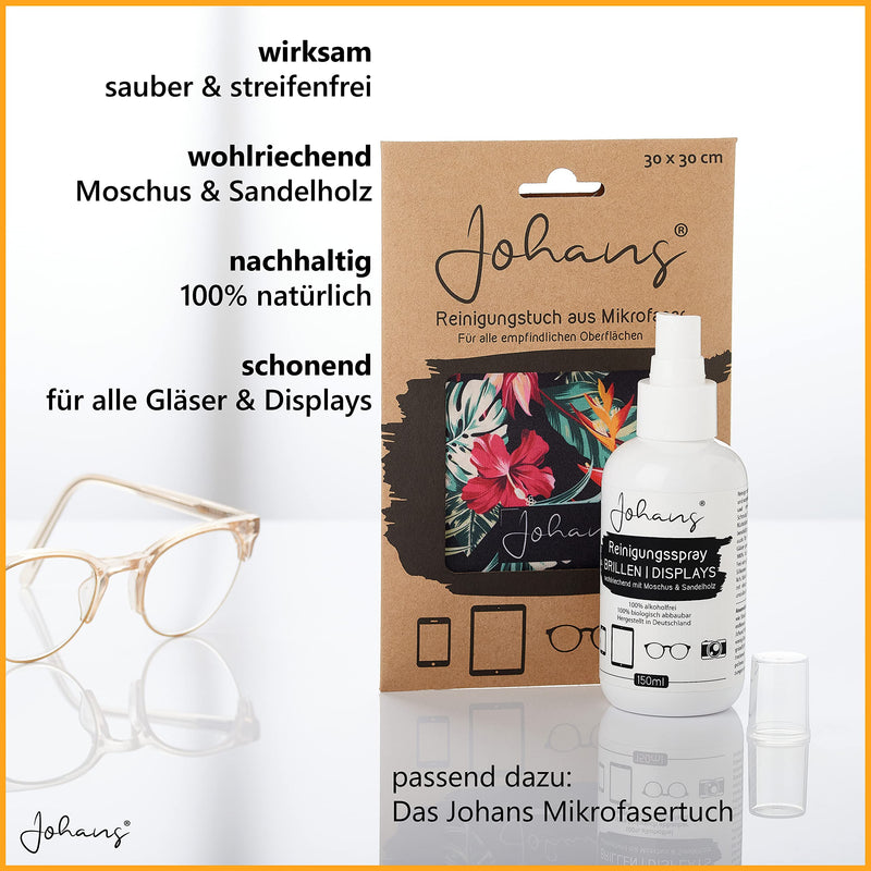 [Australia] - Johans® cleaning spray for glasses displays 150ml | alcohol-free & natural | Smartphone, tablet, glasses | Glasses cleaner display cleaner 