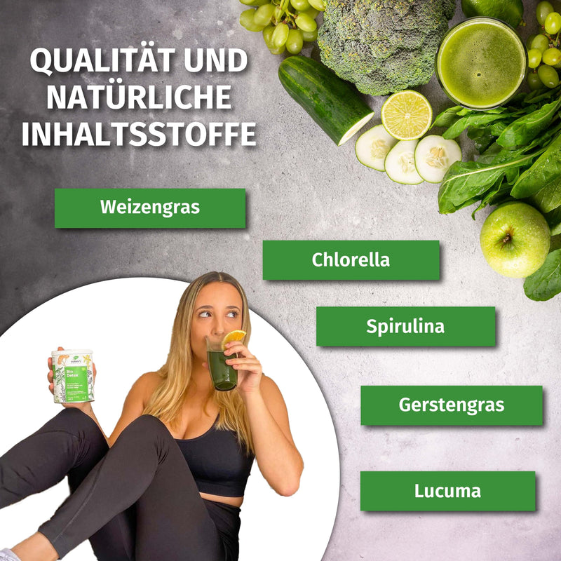 [Australia] - Nature's Finest by Nutrisslim BIO Detox Superfood Mix: Powder for detoxifying the body with high protein, fiber, iron and vitamin C 28 servings (pack of 1) 