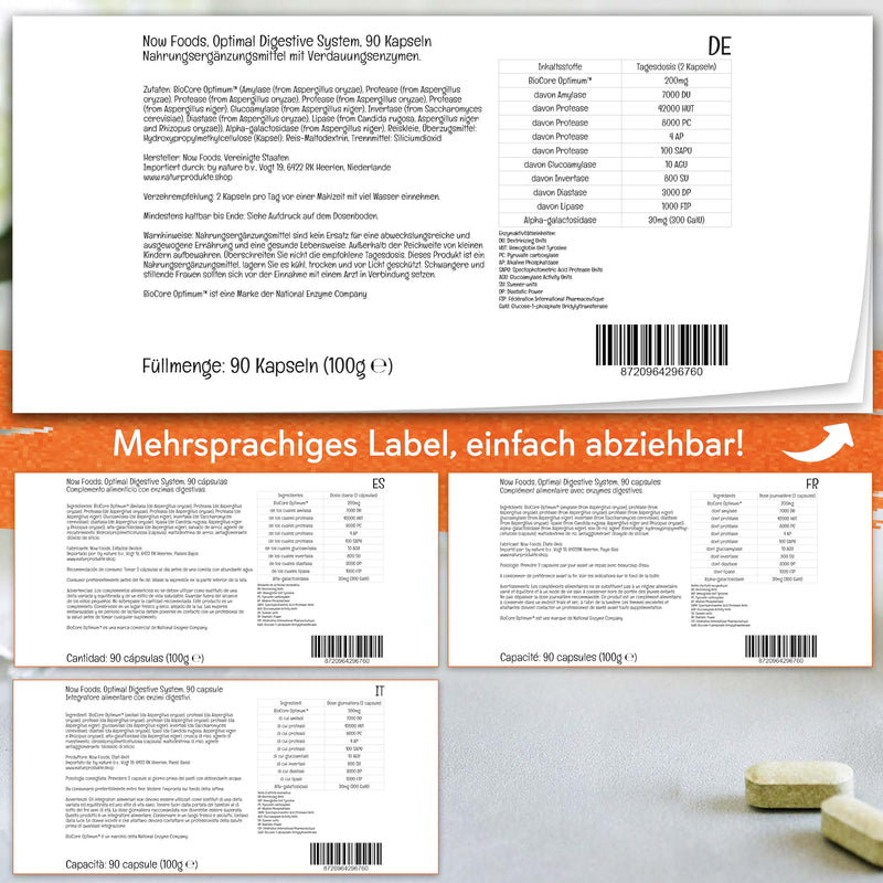 [Australia] - Now Foods, Optimal Digestive System, 90 vegan capsules, laboratory tested, soy-free, gluten-free, non-GMO, vegetarian 