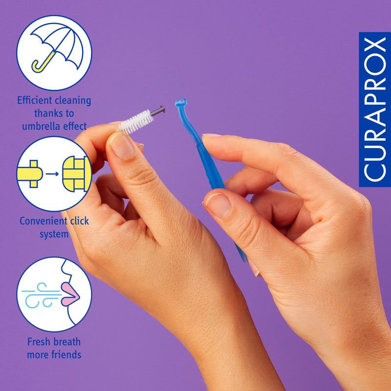 [Australia] - Curaprox interdental brushes CPS 18 ortho, refill, 5 pieces, purple, 2 mm diameter, 8 mm effectiveness, refill pack without holder, 5 pieces (pack of 1) 