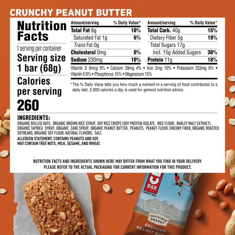 [Australia] - Clif Bar Crunchy Peanut Butter Energy Bars, 12 Bars / Box of 12 (Pack of 1) 