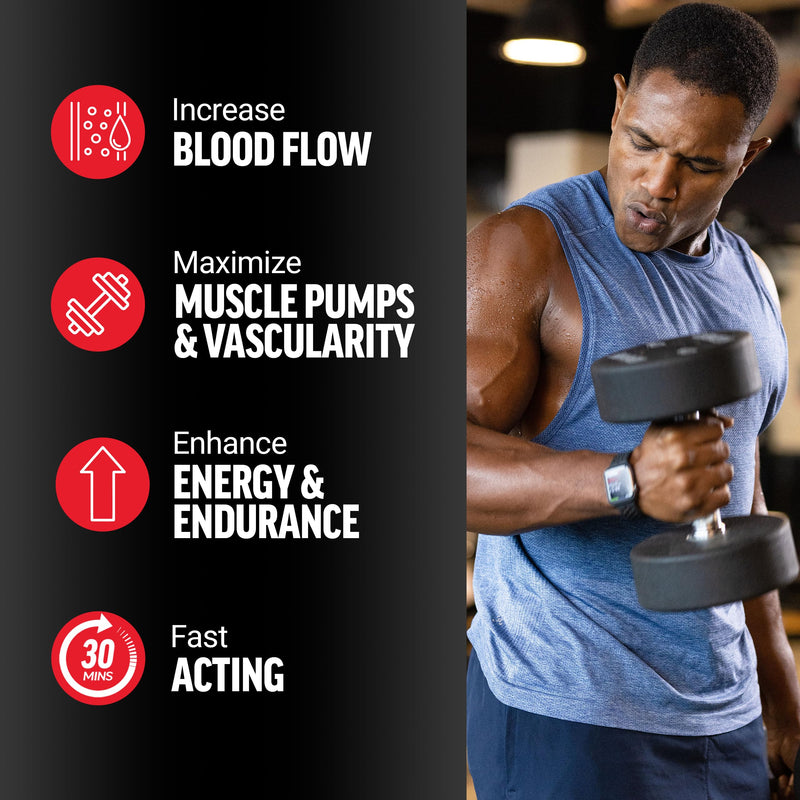 [Australia] - FORCE FACTOR Nitric Oxide Booster, Fast-Acting Formula with L-Arginine, Boosts Nitric Oxide Levels, Maximize Muscle Pumps, Enhance Endurance, Improve Circulation, 120 Capsules 