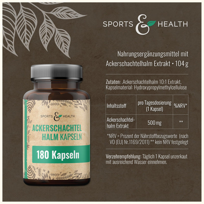 [Australia] - Field horsetail capsules - 500mg per capsule - 180 capsules - horsetail - vegan - field horsetail extract 