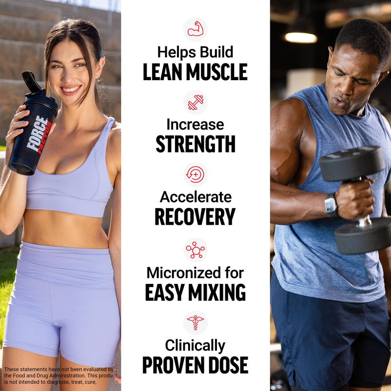 [Australia] - Force Factor Creatine Monohydrate Powder, 5g Micronized Dose to Support Muscle Growth, Strength, Recovery, Cognitive Health & Memory, Unflavored, 100 Servings 1.1 Pound (Pack of 1) 