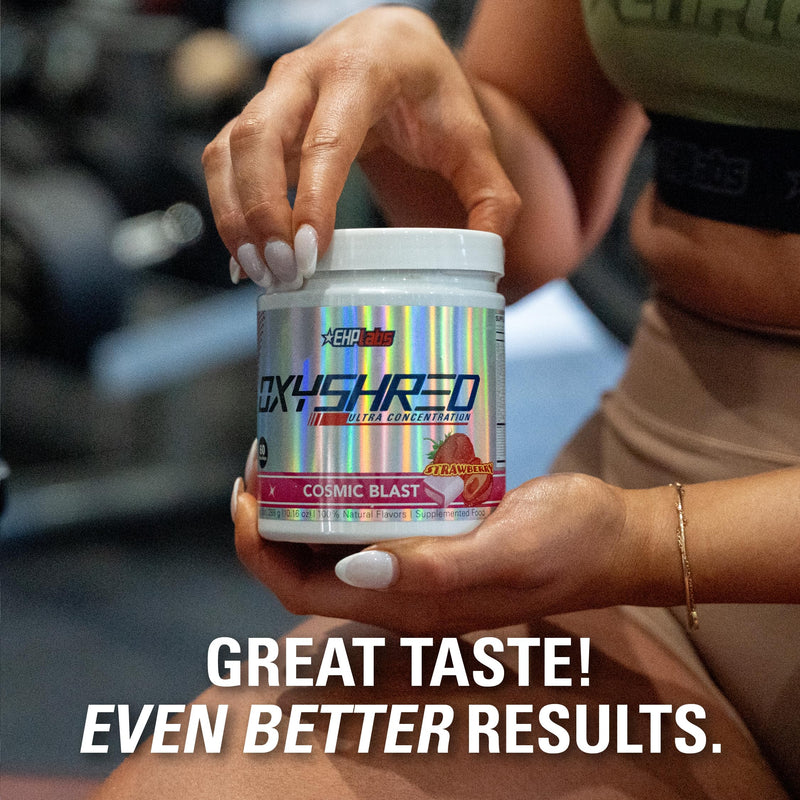 EHPlabs OxyShred Thermogenic Pre Workout Powder & Shredding Supplement - Clinically Proven Pre Workout Powder with L Glutamine & Acetyl L Carnitine, Energy Boost Drink - Cosmic Blast, 60 Servings