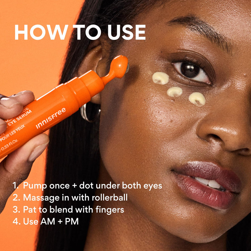 innisfree Vitamin C Niacinamide Eye Serum | Korean Eye Serum to Improve Dark Under Eye Circles | Eye Roll On Serum For All Skin Types