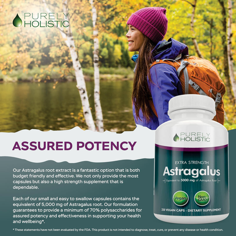 [Australia] - Astragalus Capsules 5,000 mg - 250 Capsules, 8+ Month Supply - Superior Strength Astragalus Root Extract 20:1 - Non GMO, Vegetarian & Vegan Friendly - Supports the Immune System & Cardiovascular 