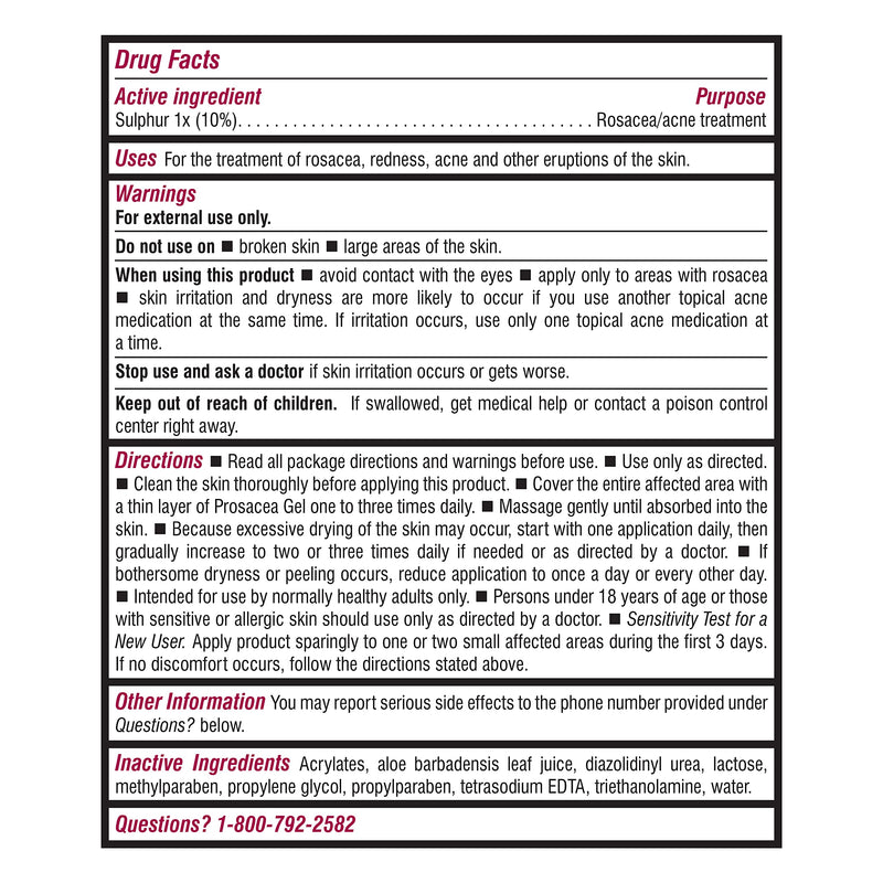 [Australia] - Prosacea - Heals Rosacea Symptoms of Redness, Pimples and Irritation - 0.75 oz Pack of 1 