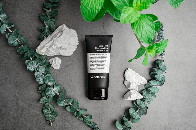 [Australia] - Anthony Deep Pore Cleansing Clay, 3 Fl Oz, Contains Kaolin and Bentonite Clays, Apricot Oil, Calendula, Vitamins A, C, and E, Removes Dirt, Sweat, and Oil While Deep Cleansing and Exfoliating Skin 