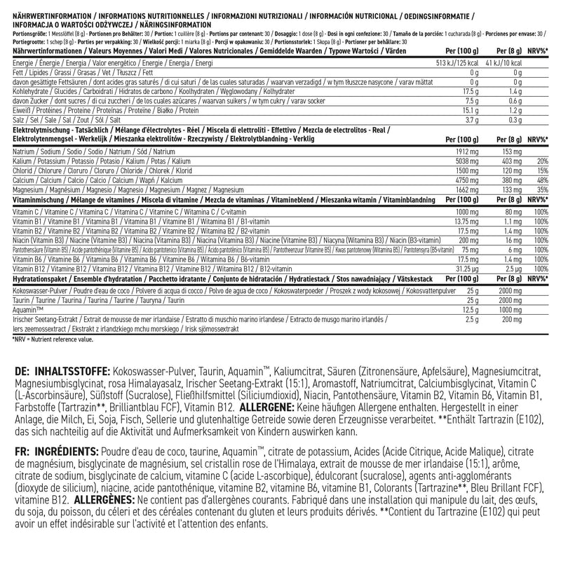 [Australia] - Applied Nutrition Hydration Electrolyte & Vitamin Powder - Natural Energy & Reduces Fatigue & Optimizes Hydration (30 Servings) (240g, Lemon & Lime) 240g 