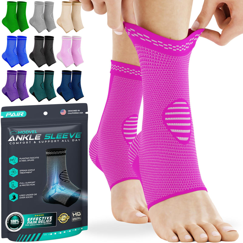 Modvel Foot & Ankle Brace Socks for Sprained Ankle Compression Sleeve - Foot Support for Women & Men - Tendonitis & Arthritis Ankle Brace Sports Running, Torn Ligaments & Women Stabilizing Ankle Wrap