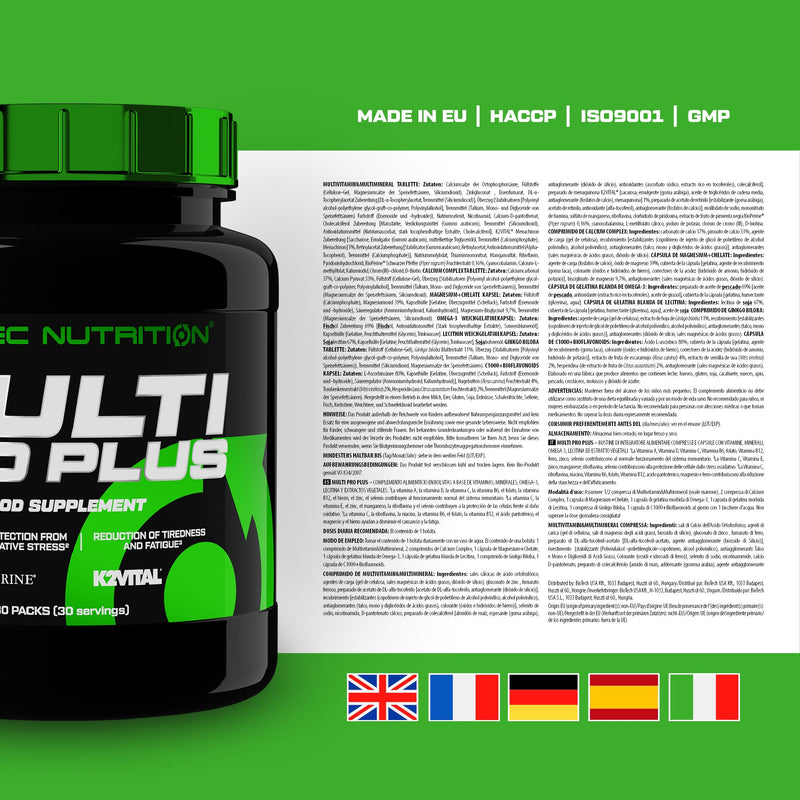 Scitec Nutrition Multi Pro Plus - 29-in-1 Multivitamin Food Supplement with Omega-3, Calcium, and Ginseng - 30 Day Supply in Convenient Sachets