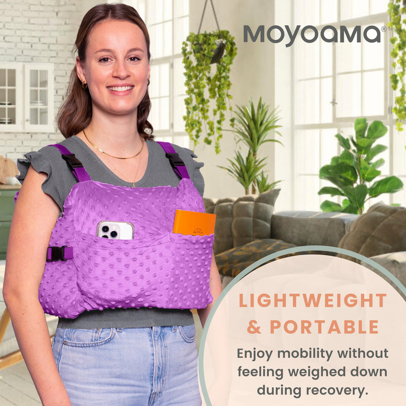 [Australia] - MOYOAMA Post Mastectomy Pillow – Hands-Free Protection with Secure Strap & Easy-Clean Washable Cover Breast Surgery Must Haves,Breast Reduction Recovery Supplies,Breast Augmentation,Post Op Essentials Field Lavender 
