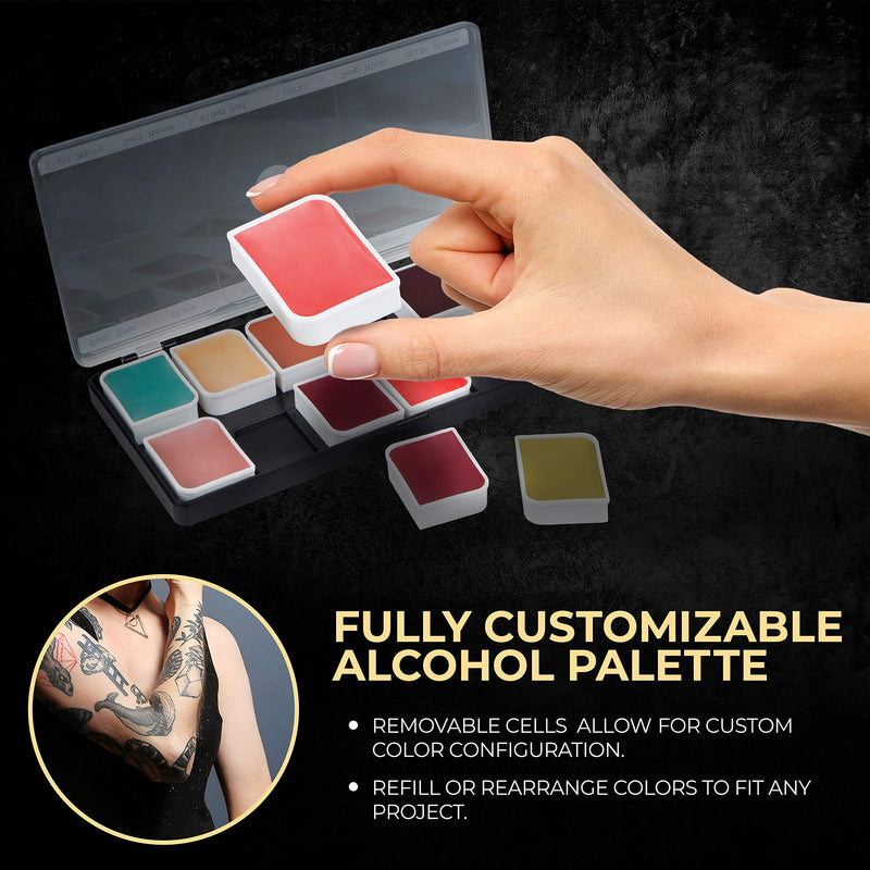 [Australia] - Narrative Cosmetics 12-Color Complexion Alcohol-Activated Palette, Professional Quick Drying Waterproof SFX Makeup, Tattoo Cover 
