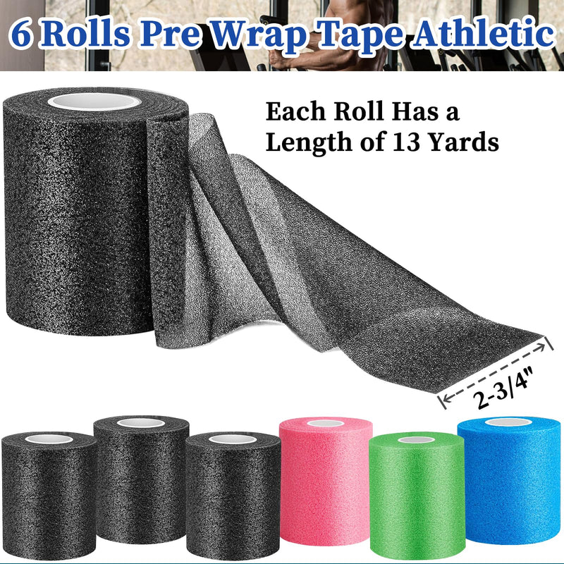 Multi Color Athletic Prewrap Tape + Ice Tape, Self Sticking Bandage Wrap （No Refrigeration Needed）, Instant Cold Compress Compression