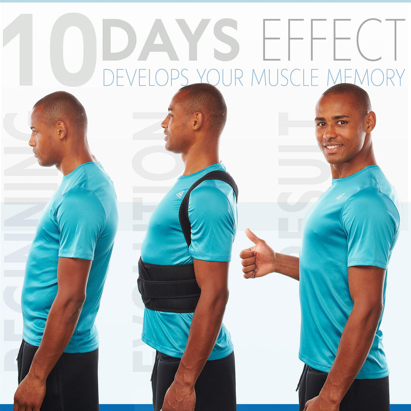[Australia] - Back Brace Posture Corrector for Men and Women - Adjustable Posture Back Brace for Upper and Lower Back Pain Relief - Muscle Memory Support Straightener (Large) Large 