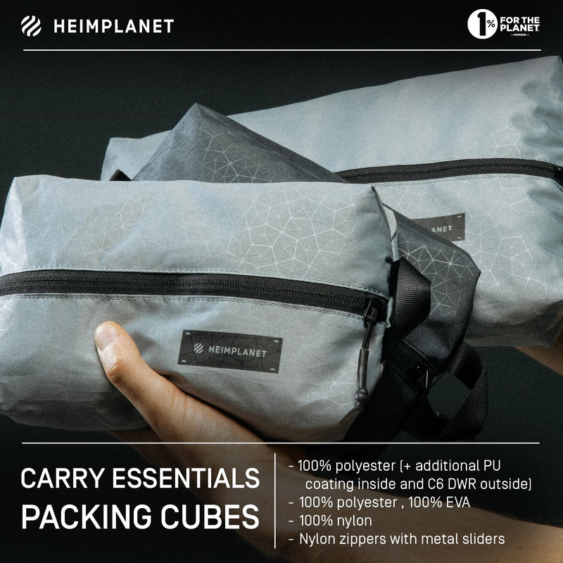HEIMPLANET Original | HPT Carry Essentials - PACKING CUBES | Set of 3 Packing Organizers | 1x 4L Volume and 2x 2L Volume | Supports 1% for The Planet