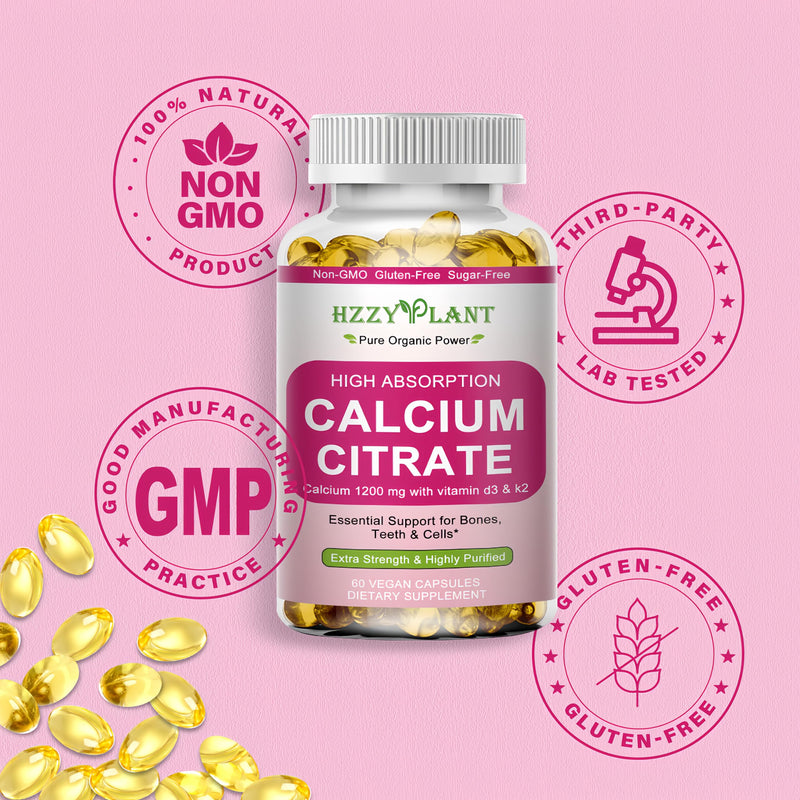 Calcium Supplements for Women Softgels, High Absorption Calcium Citrate Supplement Essential Mineral Calcium 1200 mg with Vitamin D3 Magnesium for Bone Health Support, Non-GMO, 2 Month Supply
