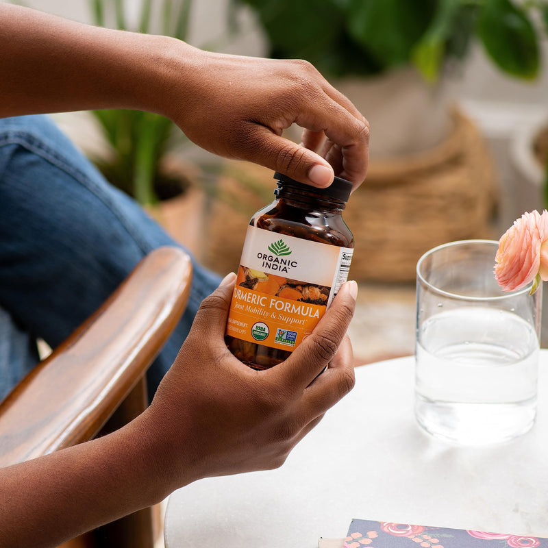 [Australia] - Organic India Turmeric Curcumin with Black Pepper - Organic Turmeric Supplement and Curcumin Supplement, Turmeric Capsules, Joint Support & Immune System Support, Whole Root, Trikatu - 180 Capsules 180 Count (Pack of 1) 