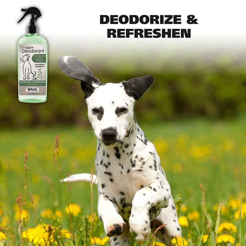 Wahl USA Deodorizing & Refreshing Pet Deodorant for Dogs - Eucalyptus & Spearmint Scent & Wahl USA Odor Control Shampoo for Dogs & Pets - Eucalyptus & Spearmint Animal Deodorizer - PawsPlanet Australia