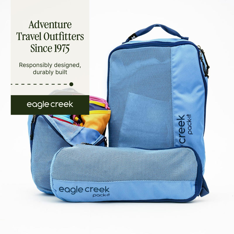 Eagle Creek Pack-It Reveal Quick Trip, One Size, Mandarin | Compact Travel Toiletry Bag for Optimizing Luggage Space, Water-Resistant, Recycled Materials