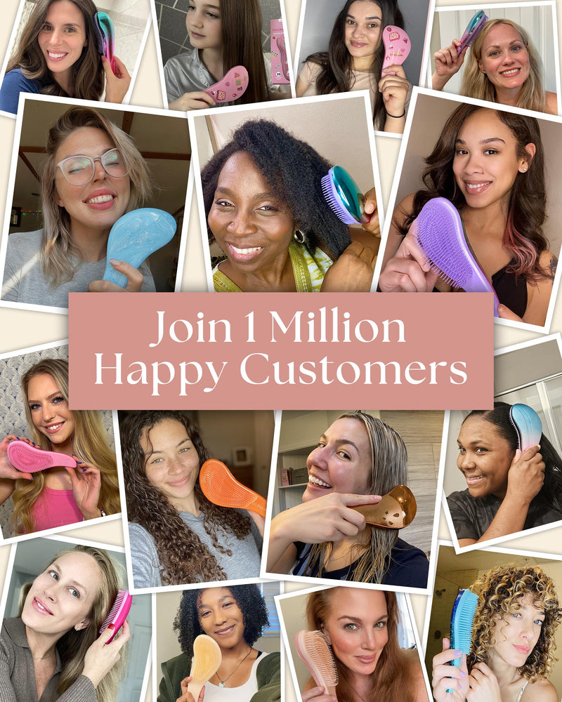 Lily England Detangler Brush & Comb Set - Lightweight Wide Tooth Detangling Tool for Women & Kids - Smooths Curly, Straight, Dry, Fine, & Thick Hair, Purple Mermaid 2 Pack