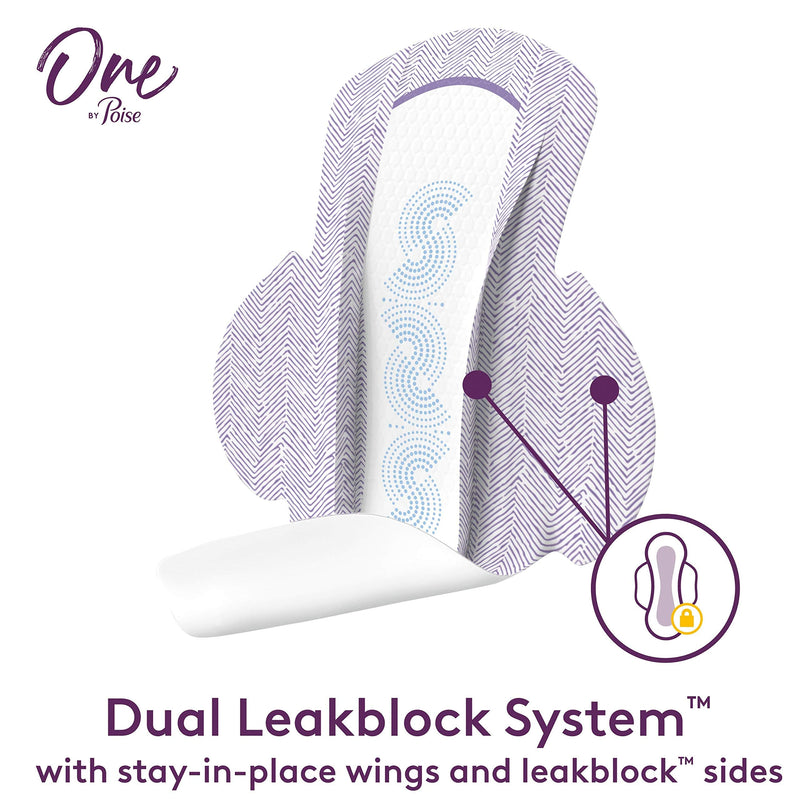 [Australia] - One by Poise Feminine Pads with Wings (2-in-1 Period & Bladder Leakage Pad for Women), Regular, Heavy Absorbency for Period Flow, Light Absorbency for Bladder Leaks, 54 Count (3 Pack of 18) Ultra Thin Heavy Pads (54 Count) 