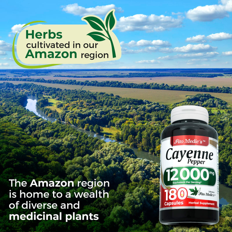 [Australia] - FITO MEDIC'S Lab | cayenne pepper capsules organic | 180 capsules |12000 mg | cayenne pepper capsules |cayenne pepper pills | Ultra high Absorption. 