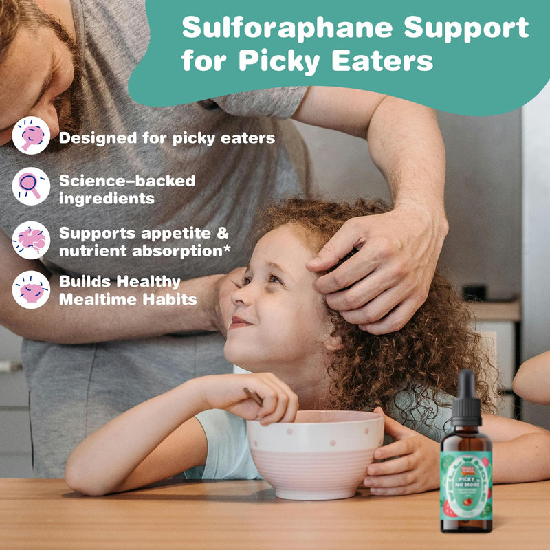 [Australia] - Well&Whole Sulforaphane Supplement Kids Liquid, Broccoli Sprout Extract, Appetite* Booster and Healthy Eating Habits, Broccoli Supplement for Children (1yrs+), Vegan, Sugar-Free, 60mL 