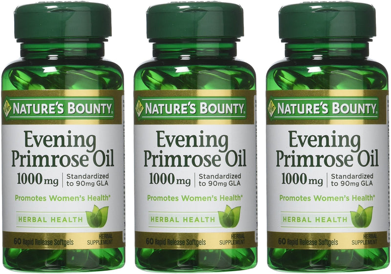[Australia] - Nature's Bounty Evening Primrose Oil, 1000mg, 180 Softgels (3 X 60 Count Bottles) 