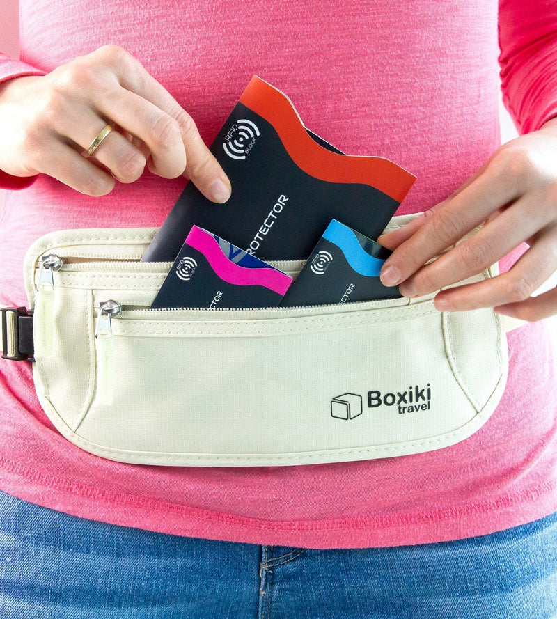 Complete RFID Travel Security Set: Sleeve Protectors and Neck Wallet for Ultimate Protection
