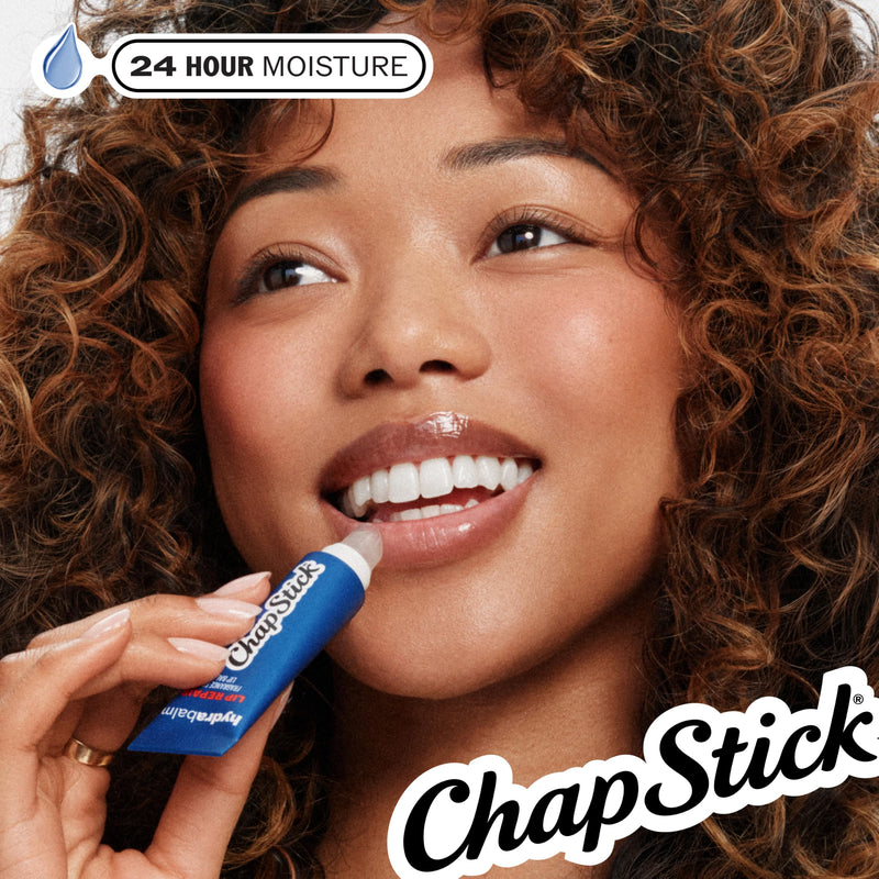 ChapStick HydraBalm Lip Balm Tubes, Fragrance-Free with Vitamin E and Shea Butter, 24 Hr Moisture, Hydrating for Severely Dry, Chapped Lips, 4-Count Pack, 0.35 oz Each