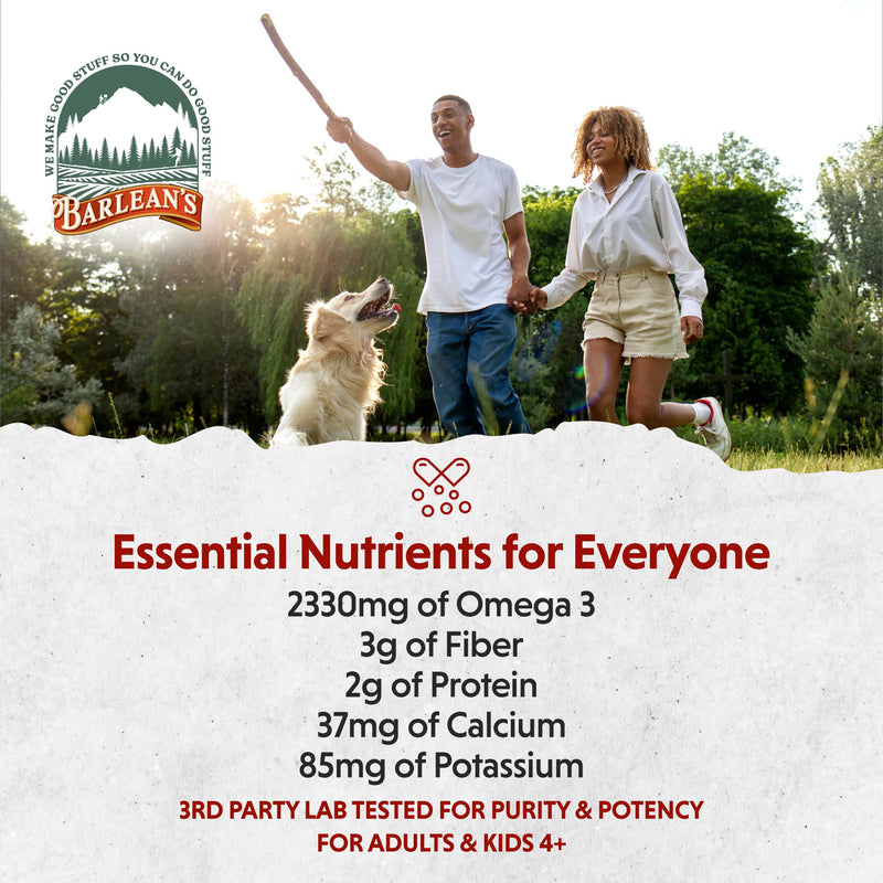Barlean's Organic Flax Chia Coconut Seed Blend with 2,330 mg Omega 3 Fatty Acids, Fiber Supplement with Whole Chia Seeds and Ground Flaxseed, 12 oz Flax-Chia-Coconut 12 Ounce (Pack of 1)