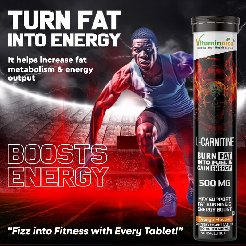 Vitaminnica L-Carnitine | Burn Fat into Fuel & Boost Natural Energy | Supports Weight Management, Endurance & Metabolism | Stimulant-Free Fat Burner | Vegan, Non-GMO, Gluten-Free | Pack 1 1 count (Pack of 1)